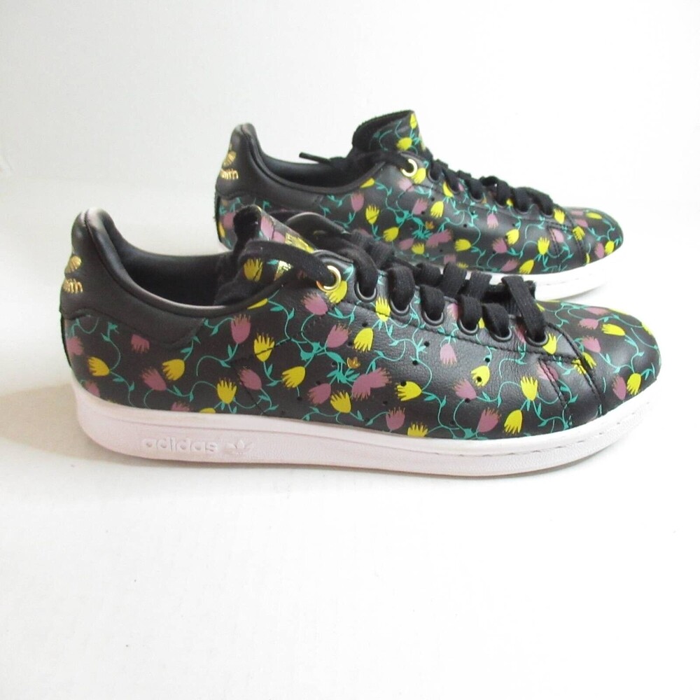 Adidas Womens Stan Smith Sneakers Originals Green Floral EH2036 Size 7.5M